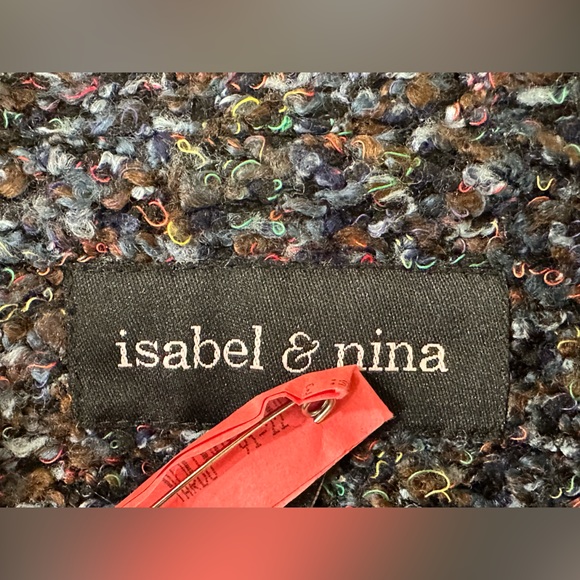 Isabel & Nina Multicolor Fuzzy Textured Full Length Lightweight Coat~Lined~Small - Picture 6 of 16